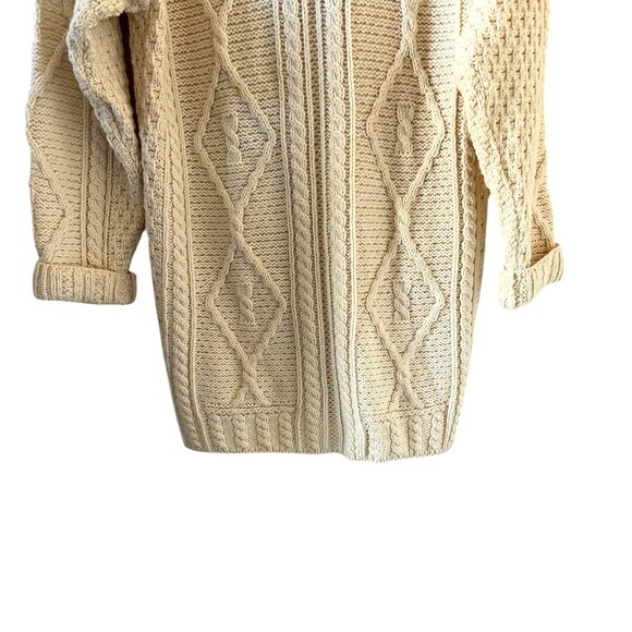 BLARNEY Made In Ireland Merino Wool Cardigan Sweater In Cream Size M - Picture 10 of 13